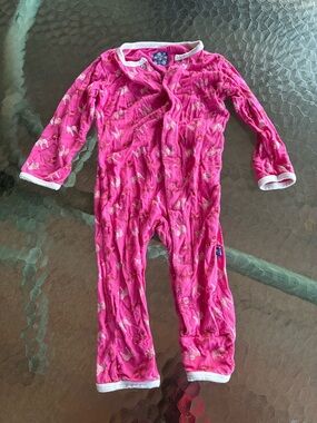 Pink zebra Print Baby bamboo Pajamas 6-12 months